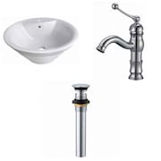 AMERICAN IMAGINATIONS 19.25-in. W Above Counter White Vessel Set For 1 Hole Center Faucet AI-33729